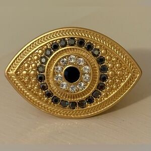 Gold and Black Eye Design Ring